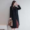 Women's Fall Winter Wool Coat Notch Lapel Single-Breasted Peacoat Casual Trench Coat Mid-Long Thick Overcoat