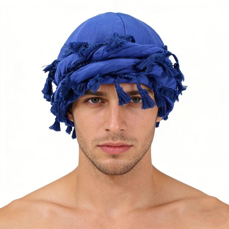 fringed headscarf hat, solid color cashew print twist tail hat, hip hop twist braided hat