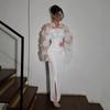 Autumn and winter European and American women's clothing sexy diamond flower dress