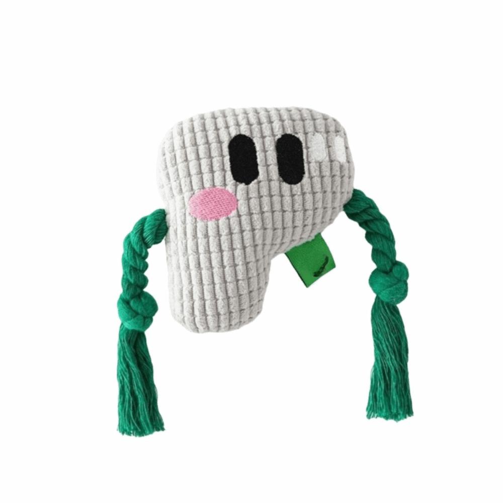 

Alphabet Sounds Dog Chew Toy Bite Resistant Chew Resistant Alphabet Design Toy Two-Tone Color Blocking Pineapple Fleece сірий