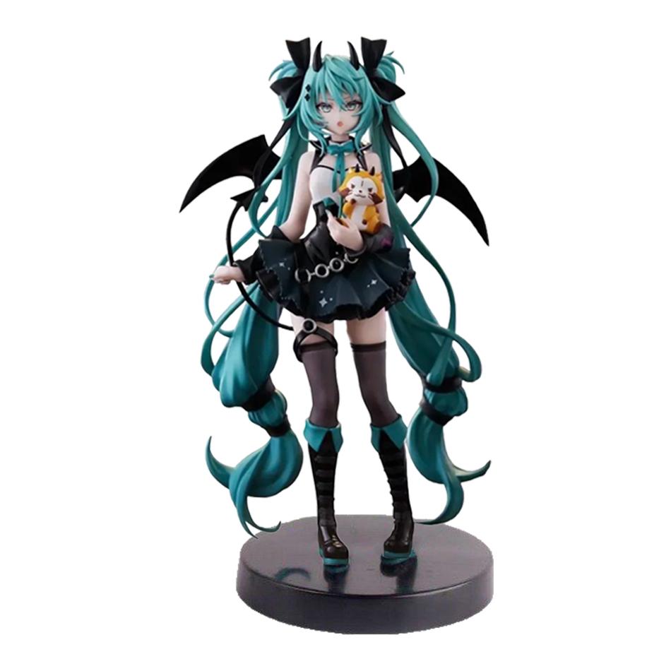 19Cm Anime Hatsune Miku Little Devil Raccoon Action Figure Model Toys Cute Action Model Pvc Collection Desktop Accessories Gifts
