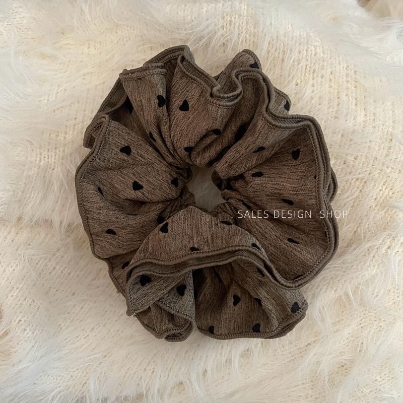 Korean Heart-Shaped Slim Waist Floral Double Layer Hair Tie - Elegant & Versatile Hair Accessory