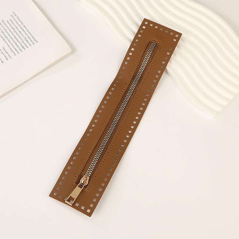 1PC PU 27cm Craft Supplies High Quality Double Sided for DIY Bags Leather Zipper Solid Zipper Sewing Accessories