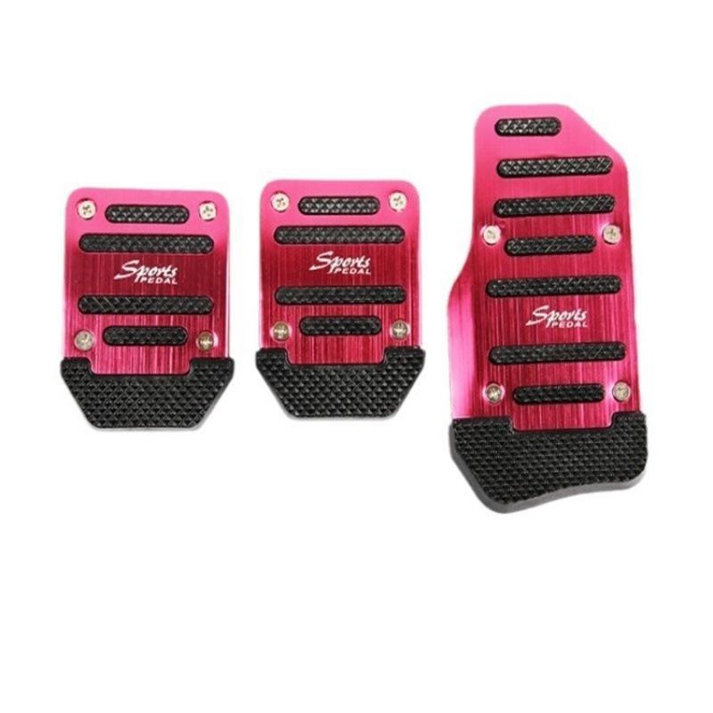 Aluminum Alloy Car Brake Gas Pedal Covers Anti Slip Thickened Wear Resistant Foot Pads Easy Install for Auto Replacement