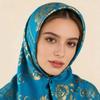 B585-4 Ethnic Style Jacquard Square Gauze Headscarf, Plain Color