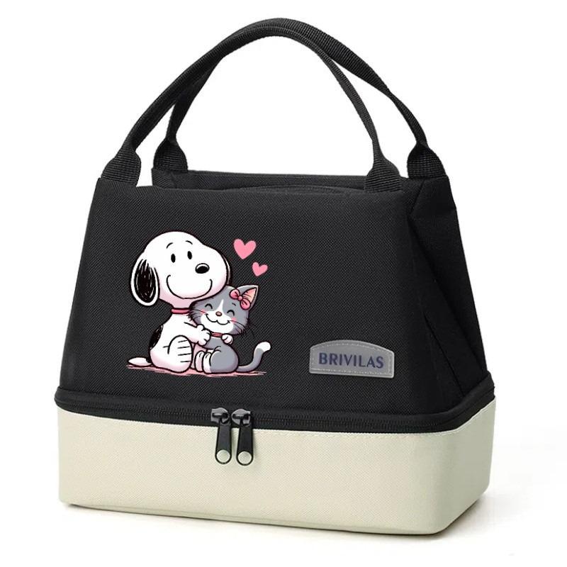 SNOOPY Renk Bloklu Yalıtımlı Öğle Yemeği Çantası Buz Paketli