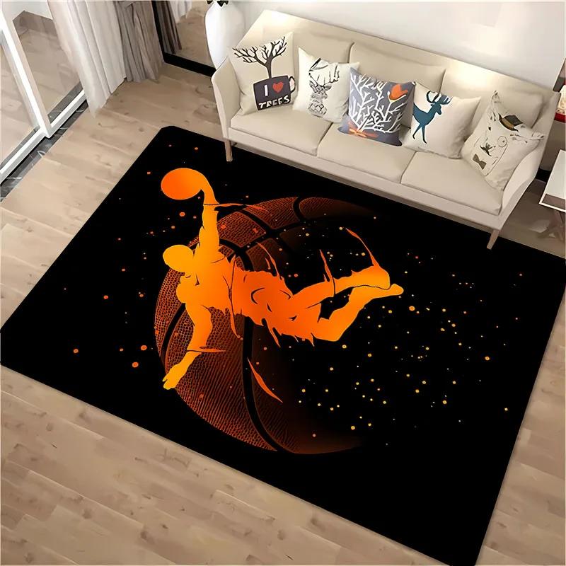 Ball Sports Themed Carpet Cartoon Soccer Floor Mat for Kids Bedroom Decor Football Large Area Rugs Home Living Room Hallway Rug