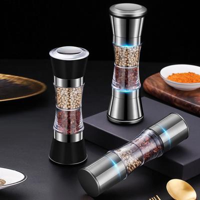 Yousheng Moedor de Sal de Aço Inoxidável Ajustável Grossura Fácil de Limpar Cabeça Dupla 2 em 1 Moedor para Tempero