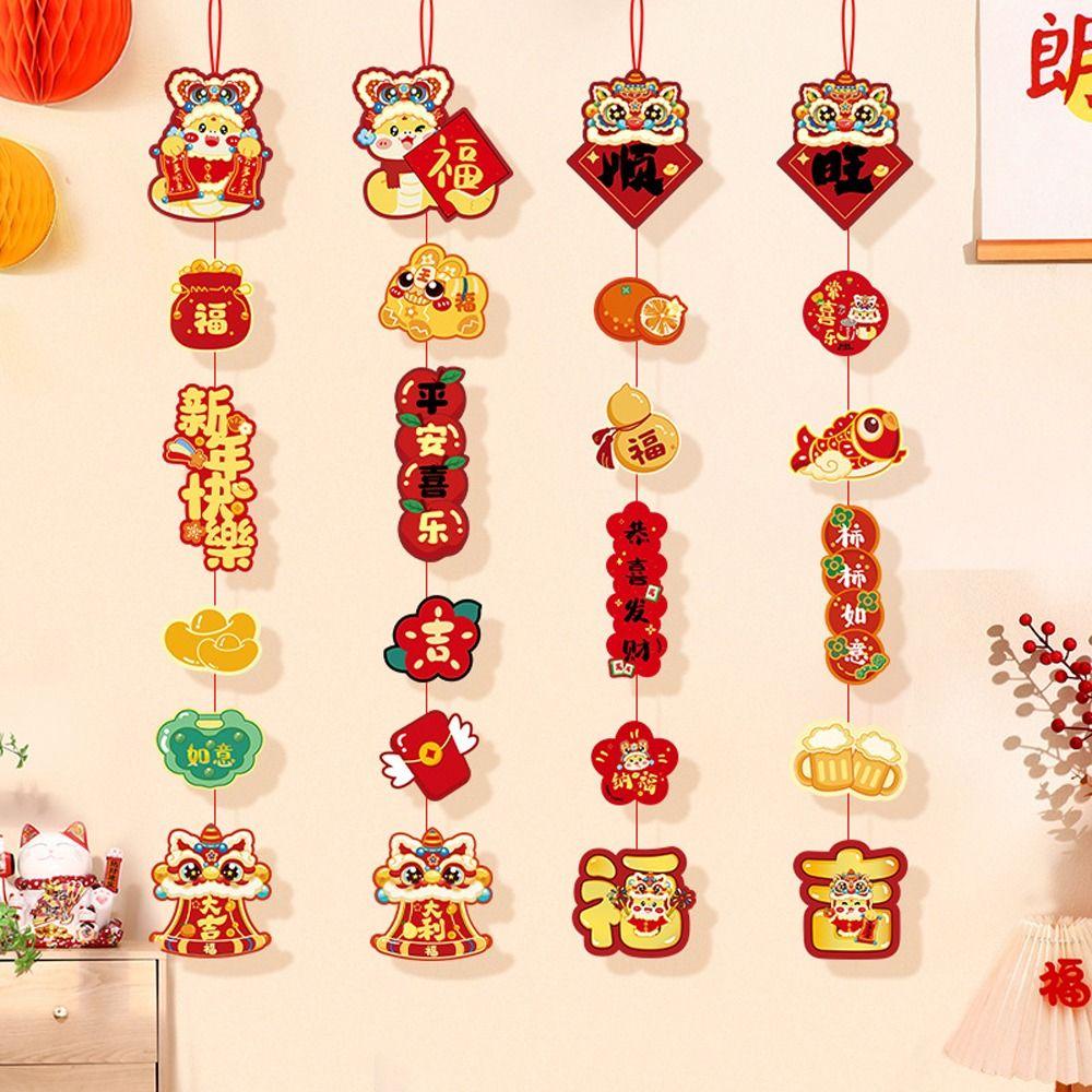 2pcs Zodiac Snake Chinese New Year Wall Hanging Fu Character Hanging Ornament  Bedroom Decoration