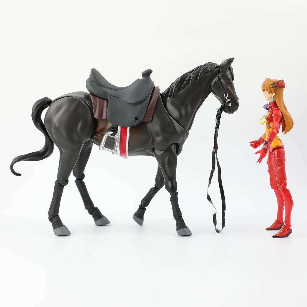 Movable Animal Figma Horse Model and Rider Figurine for Painting Simulation