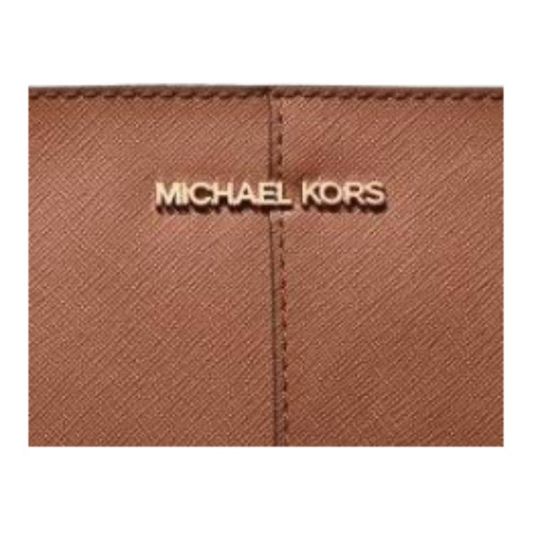 Michael Kors MK Jet Set Logo Zip Closure Coated Canvas Crossbody Bag Small Women bags Brown 35F4GTVC5L-LUGGAGE