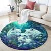 Wolf Family Round Area Rug,Carpet Rug for Living Room Bedroom Sofa Playroom Decor,Non-slip Floor Mat