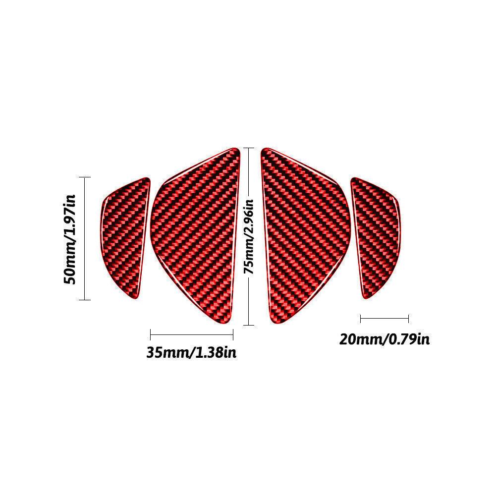 4Pcs For Volvo S60 V60 2010-17 Red Carbon Fiber Interior Door Handle Bowl Cover