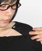 RONRON Button Shoulder Slim Fit Long Sleeve Black