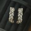 Exquisite Fashion High-end Sense Inlaid Zircon Temperament Elegant C-shaped Earrings for Women Daily Wear Wedding Party Zircon