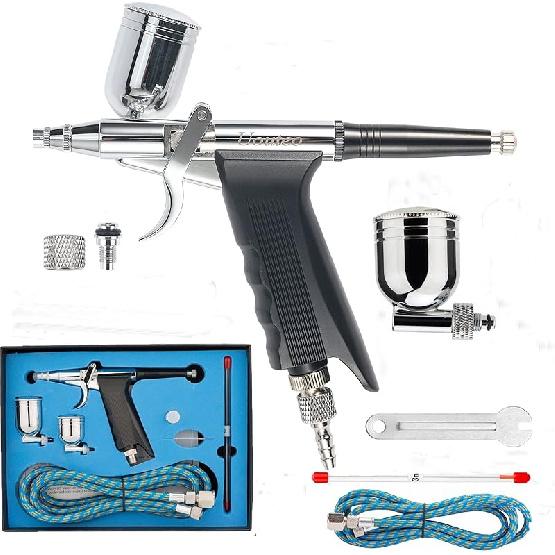 Uouteo Airbrush Trigger Gun Air Brush Gun with 0.3 Mm Needles 7CC &10 CC Cup for Painting