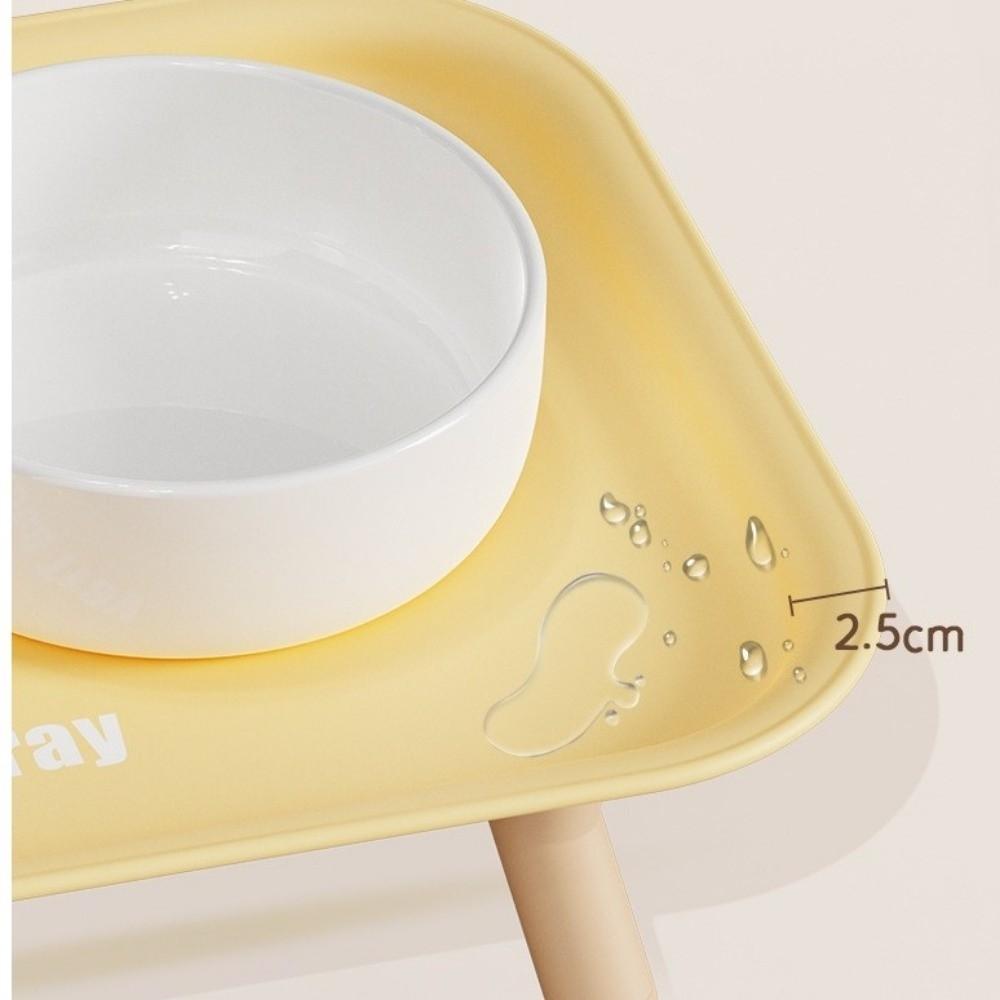 Large Capacity Pet Double Bowl Anti-Flip Anti-Splash Ceramic Cat Bowl Neck Protection Ceramic Pet Food Water Feeder Cat Dish