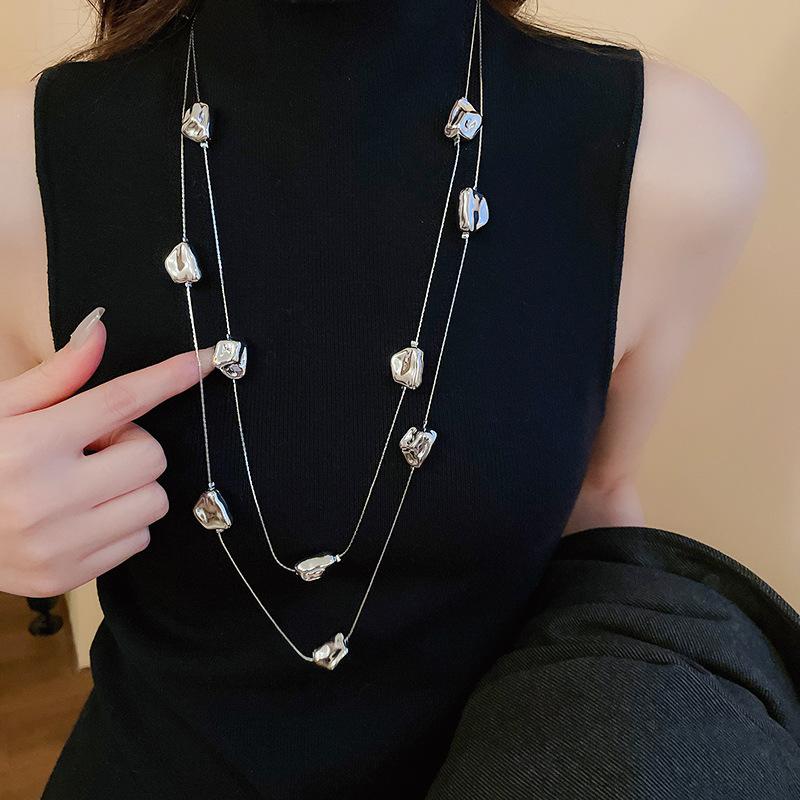 Bohemian vacation wind beaded necklace light luxury personality collarbone chain necklace