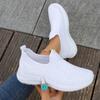 Women's Breathable Flying Woven Sneakers Casual Slip on Outdoor Shoes Comfortable Low Top Sport Shoes