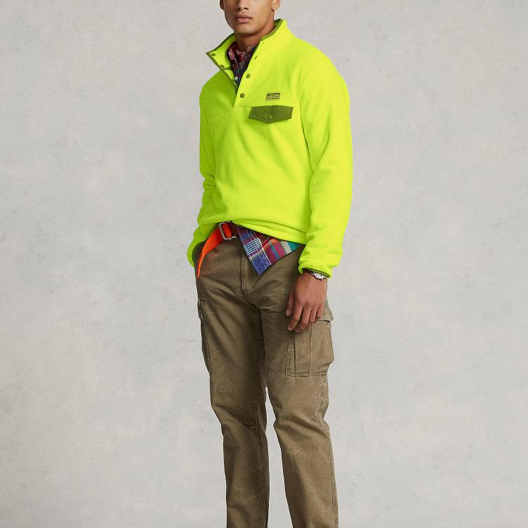 Polo Ralph Lauren SS23 Brushed Fleece Half-Zip Pullover Sweatshirt Men Sweatshirt Lemon-Yellow MNPOKNI16822717-700