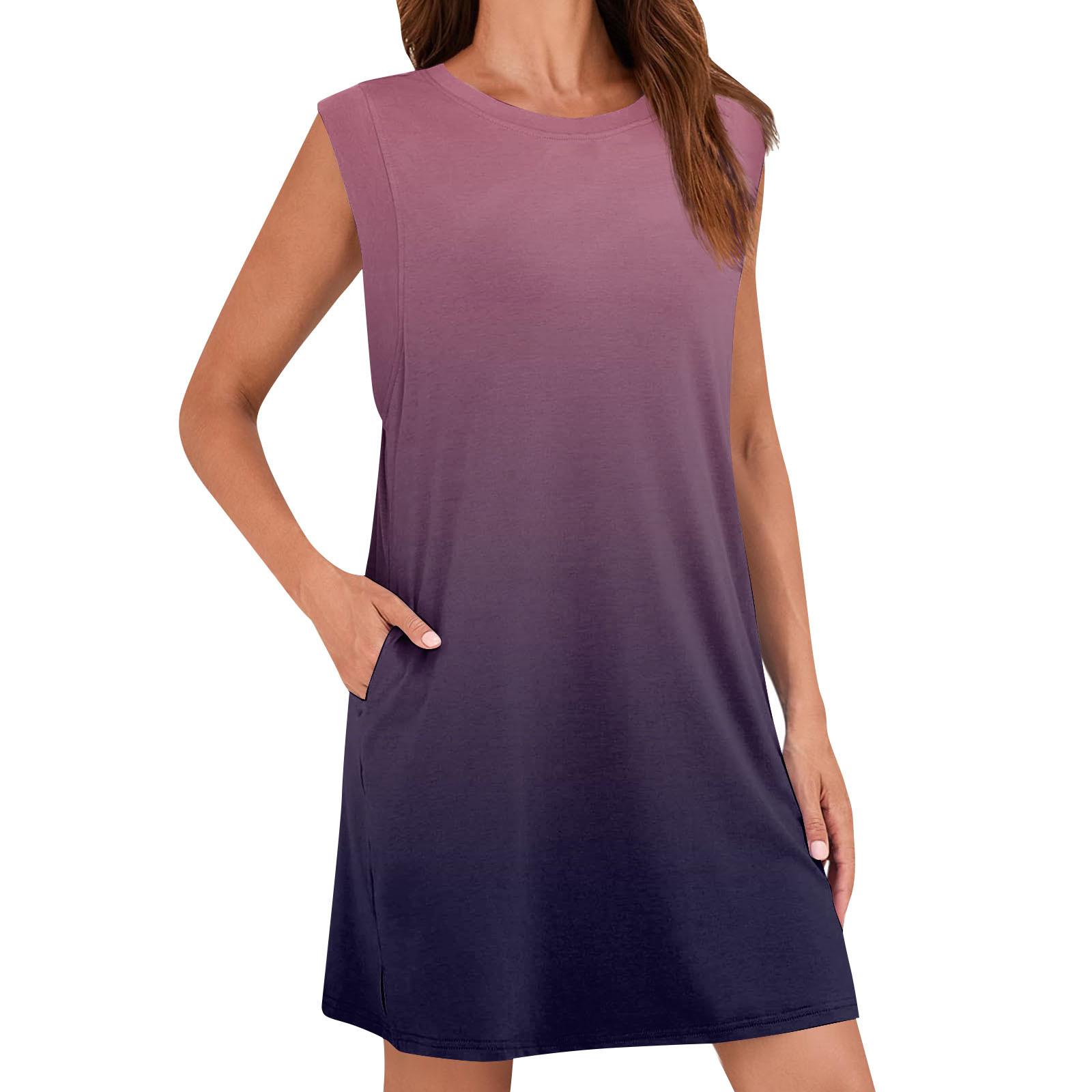 

Женское летнее платье свободного покроя без рукавов с круглым вырезом футболка платье One Size белый