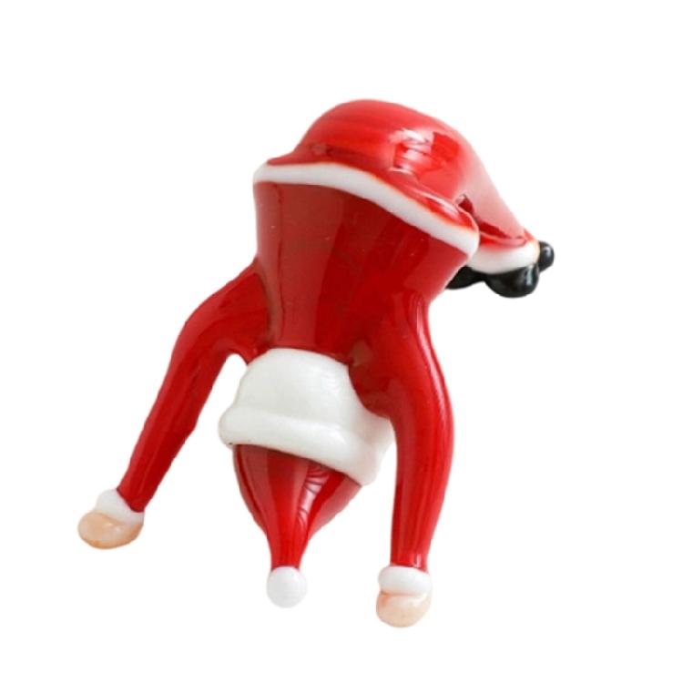 Christmas Decorative Figurine Santa Clauses Ornament Glass Yogas Santa Clauses Figurines for Holiday Car Home Decorations