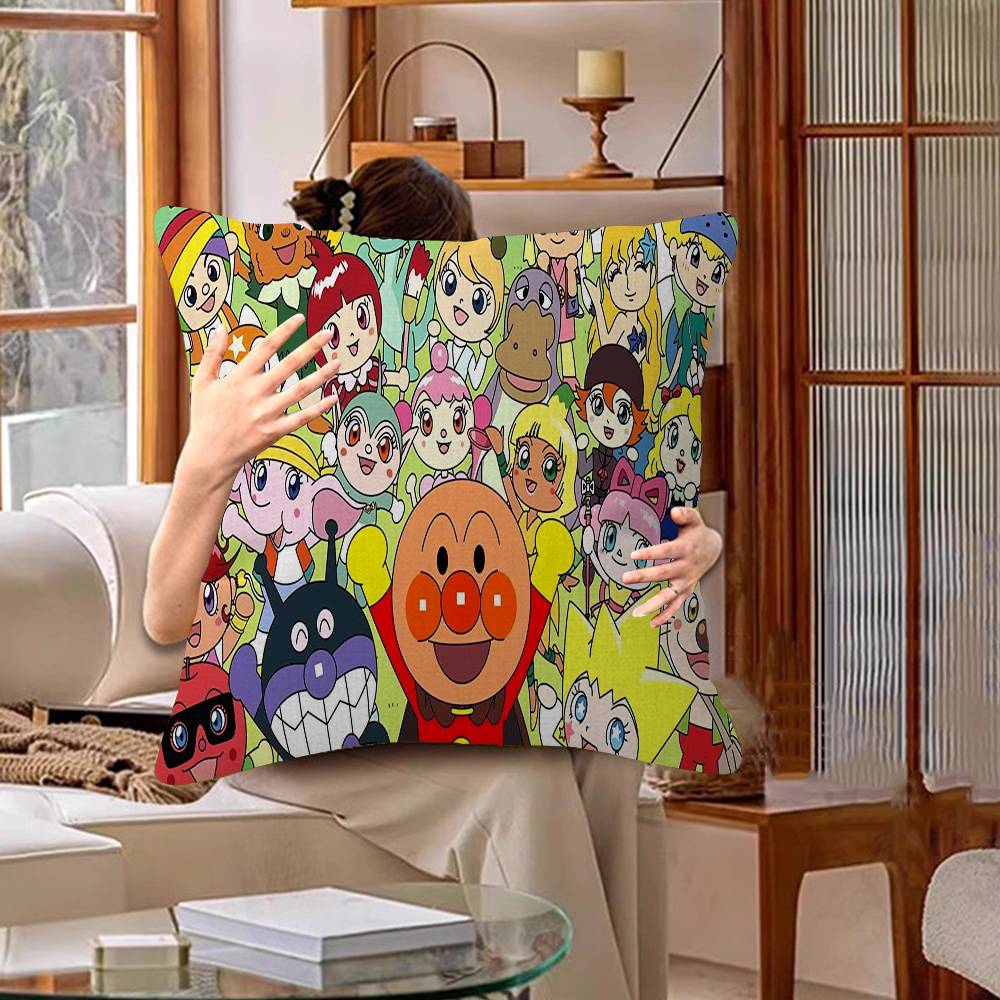 Anime Anpanman Movie Cushion Cover Car Throw Pillow Case For Sofa Car Christmas Gift 40x40cm 45x45cm
