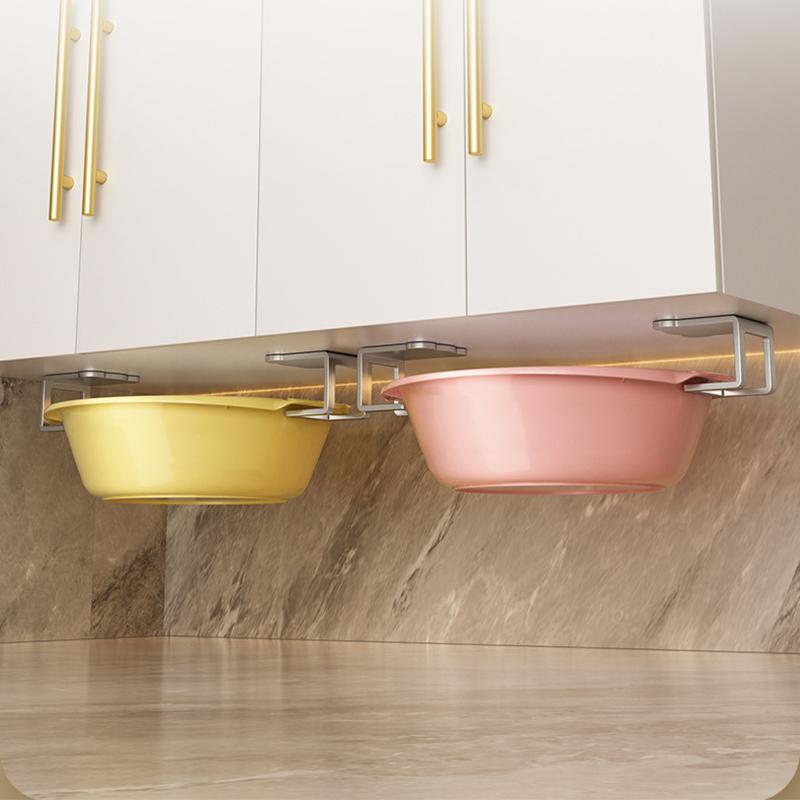 Stainless Steel Sink Drainer Rack Kitchen Sink Sponge Holders Wall Self Adhesive Hook Storage Holder Kitchen Wire Rag Organizer