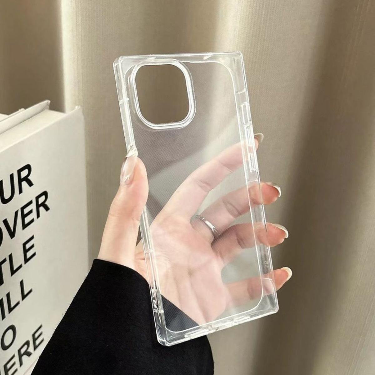 

Summer Simple High-end Ice Crystal Cube Transparent Square Mobile Phone Case Creative Mobile Phone Protective Cover for Apple Light Luxury High-end For iPhone 17PROMAX