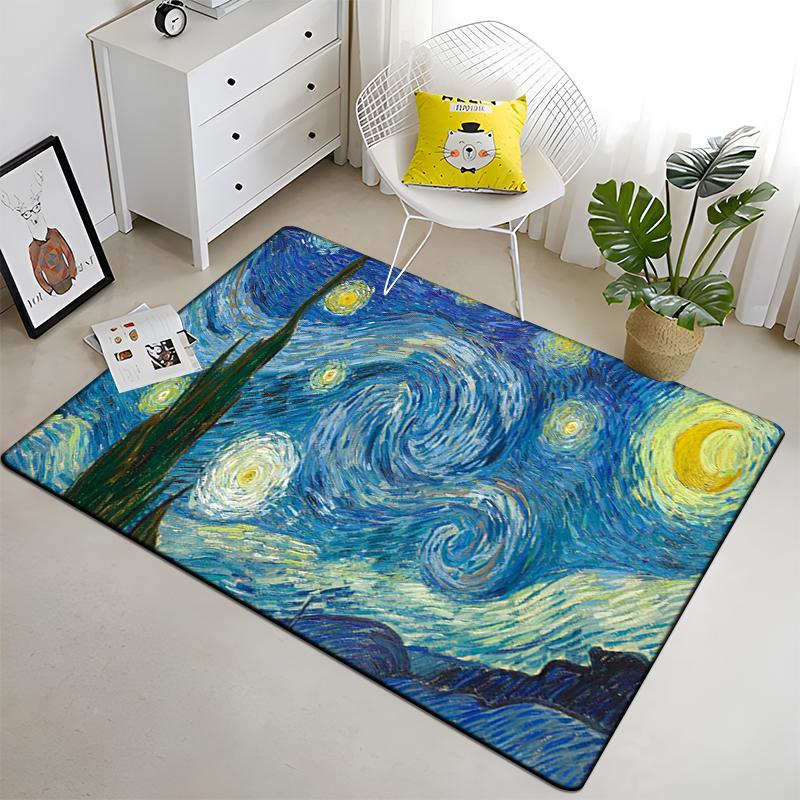Famous Paintings Art Printed Carpet for Living Room Large Area Rug Soft Carpet Home Decoration Mats Boho Rugs Dropshipping