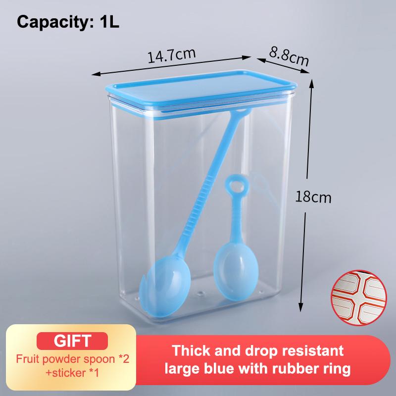 Airtight Food Storage Coffee Powder Container Witith Spoon For Milk Tea Shop Transparent Kitchen Organizer Spice Soybean Storage