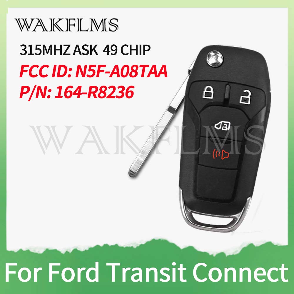 For Ford Fusion F150-F550 Transit 2013 2014 2015 2016 2017 315MHz 49 Chip HU101 Flip Remote Key N5F-A08TAA IC 3248-A08TAA