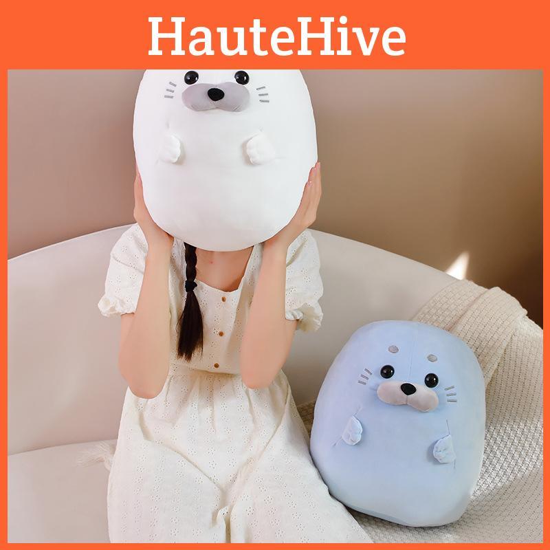 Plush Round Seal Toy Animal Stuffed Doll Cartoon Bedroom Decoration Gift Kids