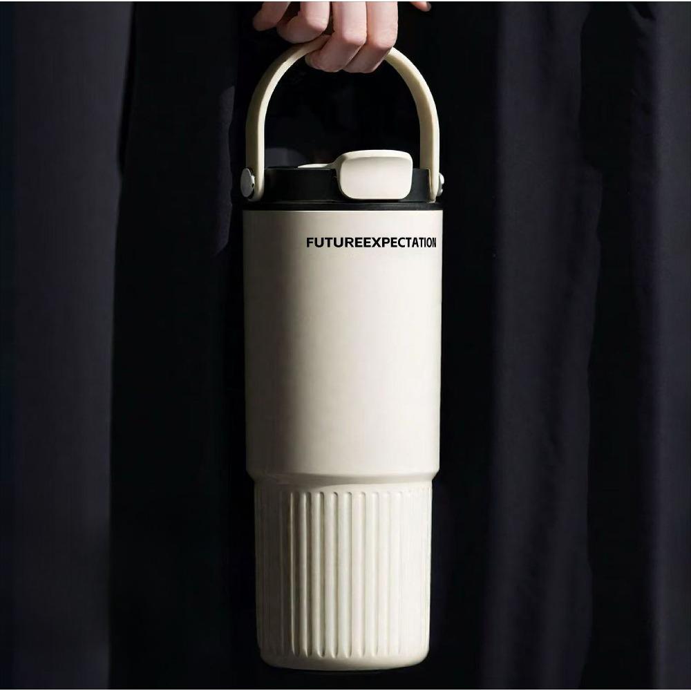Portable Portable Bingba Cup 316 Stainless Steel Thermos Cup Large Capacity Car Double Drinking Straw Cup 750ML