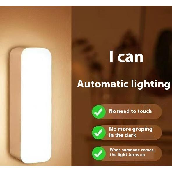 2pcs Human Intelligence Small Induction Night Lamp Charging Button Dormitory Lamp