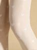 1 Pair Women White Heart Print Sheer Stretchy Cute Tights Lolita Style Spring