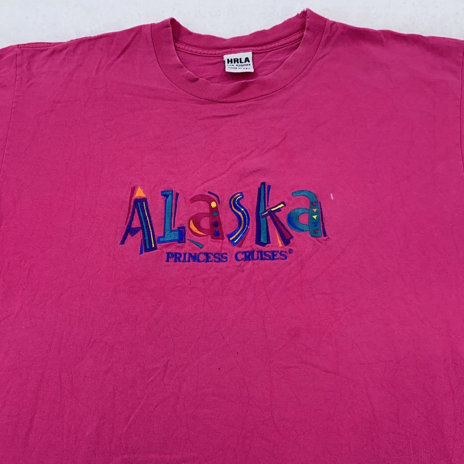 

Vintage Alaska Princess Cruises Shirt Mens Large Ship Embroidered USA 90s Tee 4XL