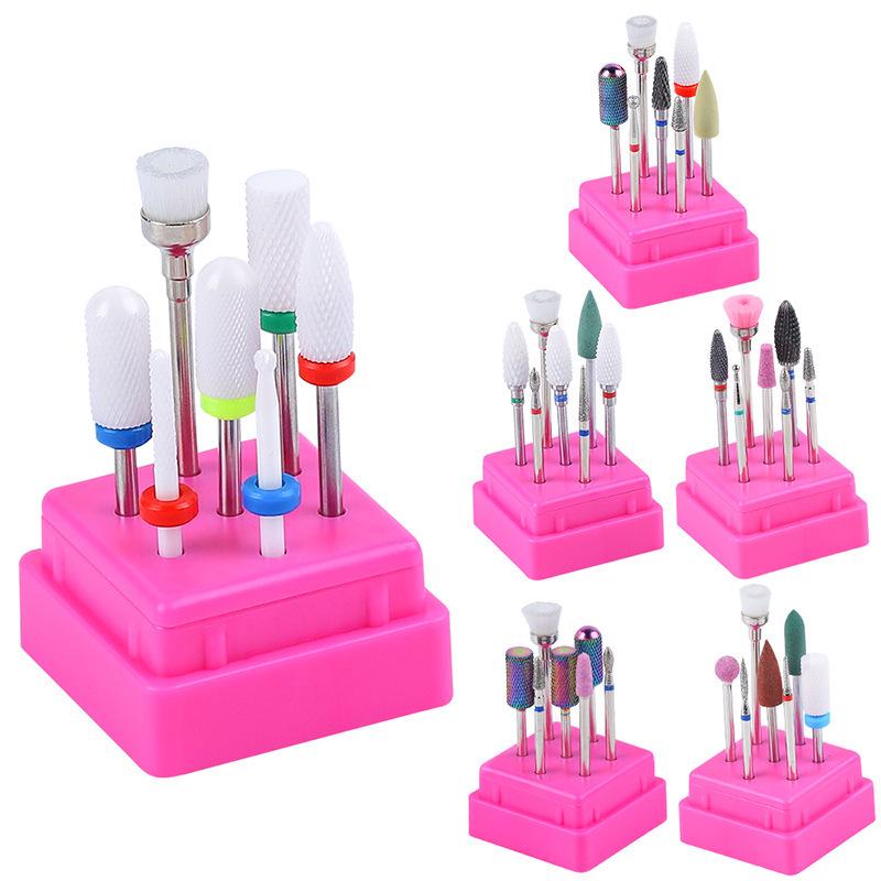 7-Piece Tungsten Steel & Ceramic Nail Grinding and Polishing Set