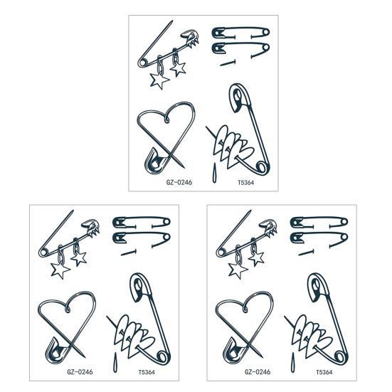 Yousheng 3Pcs Waterproof Tattoo Sticker for Men Women, Face Body Arm Chest Shoulder Thigh Waist Temporary Tattoo Decal, Long Lasting Body Art Fake