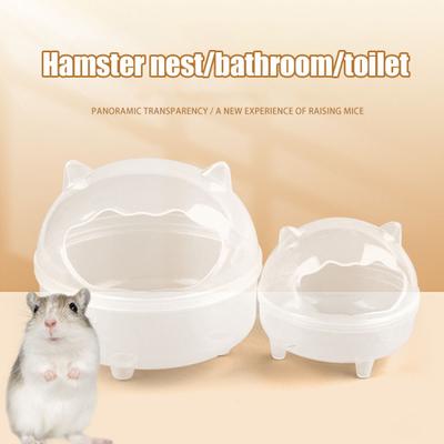 Baño para hámster, transparente, con arena, arenero para animales pequeños, cama para hámster, accesorios para jaula.