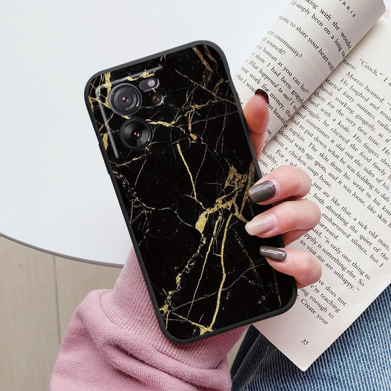 For Xiaomi 13T Pro Pink Gold Marble Art Fashion Phone Case Soft Silicone Funda Cover For Xiaomi 12T 11T 10T 12 Lite Coque Bumper