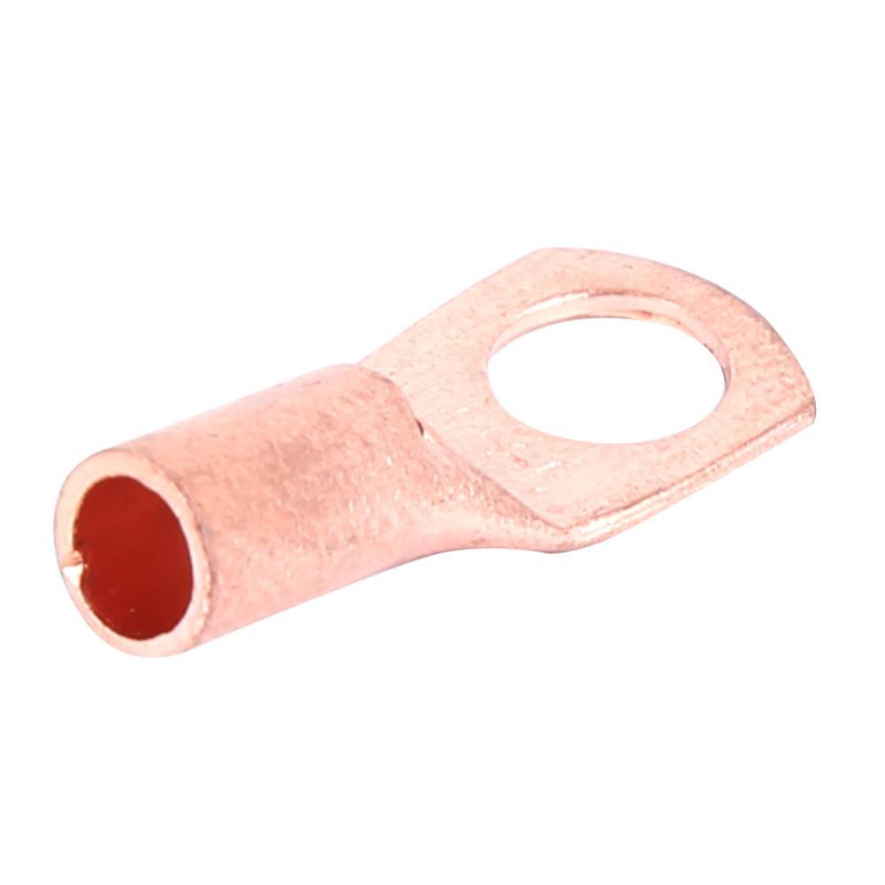 50Pcs SC6-6 Copper Ring Lug Terminal Pure Copper Cold-Pressed Wire Cable Crimp Connector Gold Color