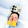 For Samsung Galaxy S25 Ultra Case Girl Holding Face Pattern Printing Straight Edge TPU Phone Back Cover