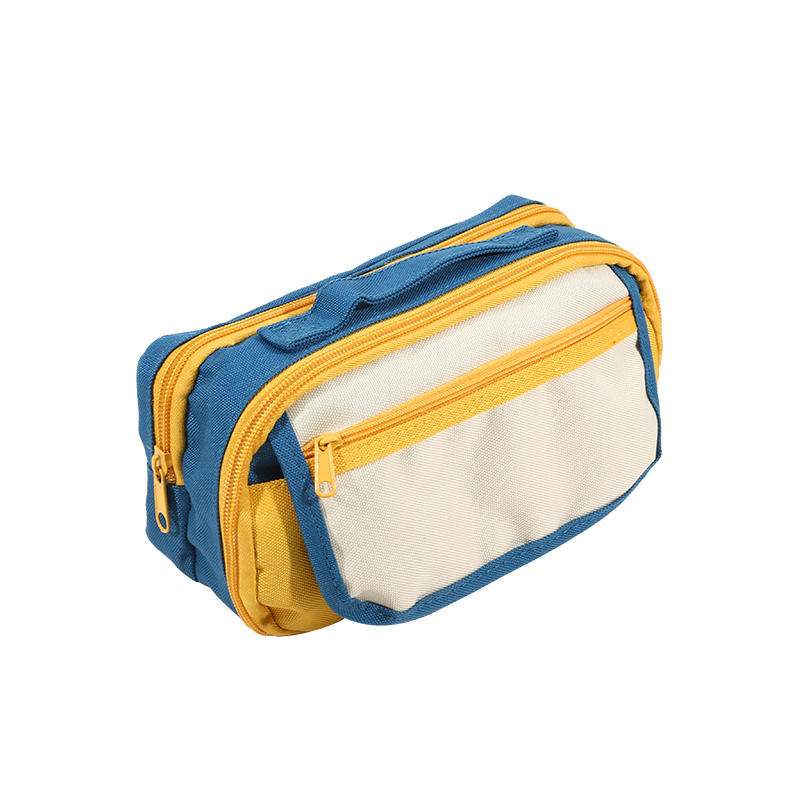 

Large Capacity Pencil Case Multi-layer Stationery Bag Flip Cover Design Portable Handheld Storage Bag Students Pen Supplies жёлтый