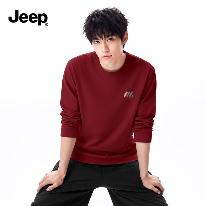 JEEP Unisex Heavyweight Cotton Relaxed Long Sleeve T-Shirt