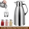 2,3L Thermische Koffiekan Roestvrij Staal Theepot Lekvrij Vacuüm Geïsoleerde Kan Ketel voor Koffie Thee Warme of Koude Dranken