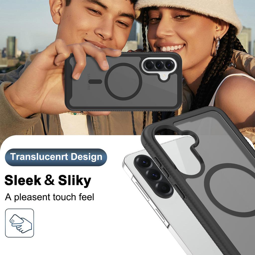 PET Screen Protector Skin Feel Matte Magnetic Phone Case For Samsung Galaxy A16 A26 A36 A56 A17 A37 A57 5G Translucent Cover