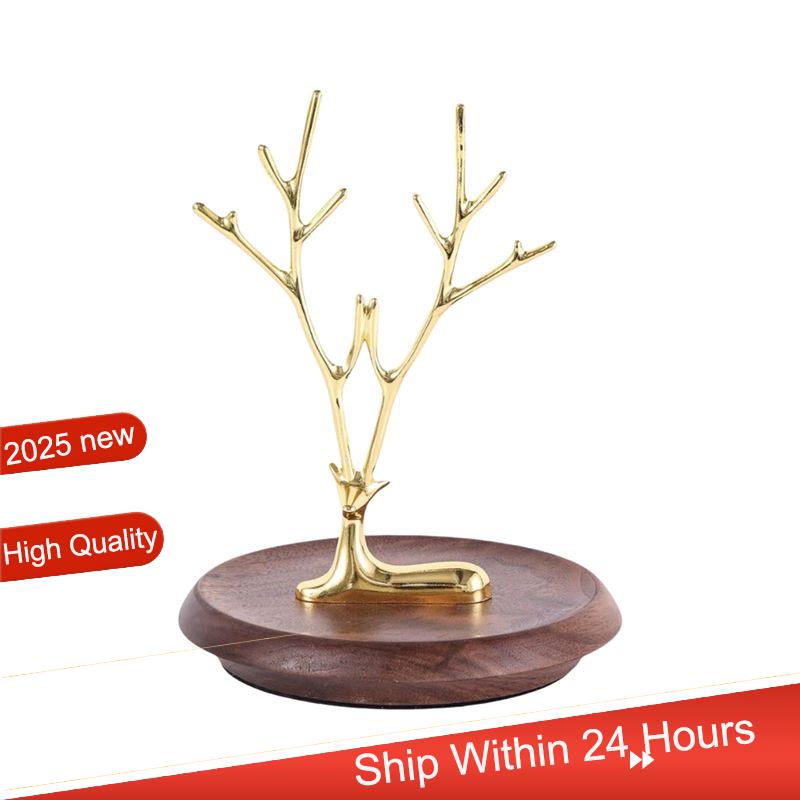 HOT Jewelry Holder Stand Reindeer-Earring Hanging Organizer Jewelry Tree Necklace Holder Jewelry Storage Tree Storage Rack~Jul. золотой