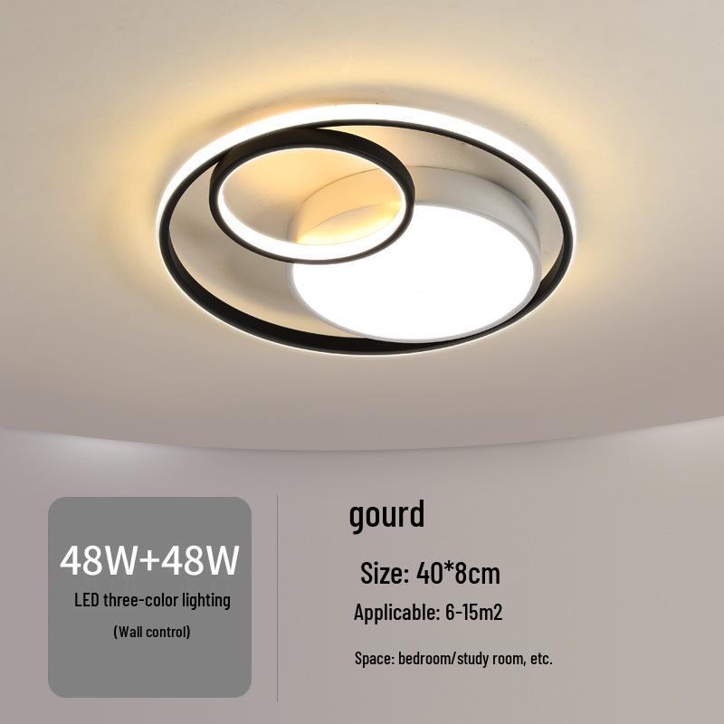 Nordic Modern LED Ceiling Light - Minimalist Black & White Design for Bedroom, Study, or Romantic Settings