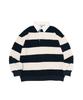 Taylor Studio Oxford Striped Polo Sweatshirt (Navy)
